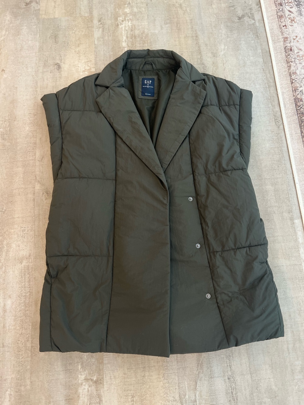 GAP Olive Green Quilted Sleeveless Puffer Vest